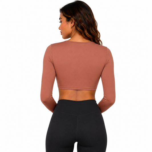 Crop Top Vitta - Café Almendra