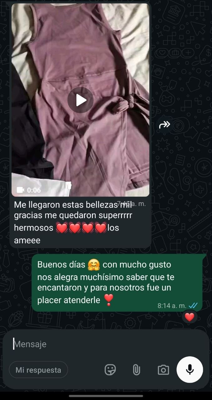Mensaje de cliente satisfecho