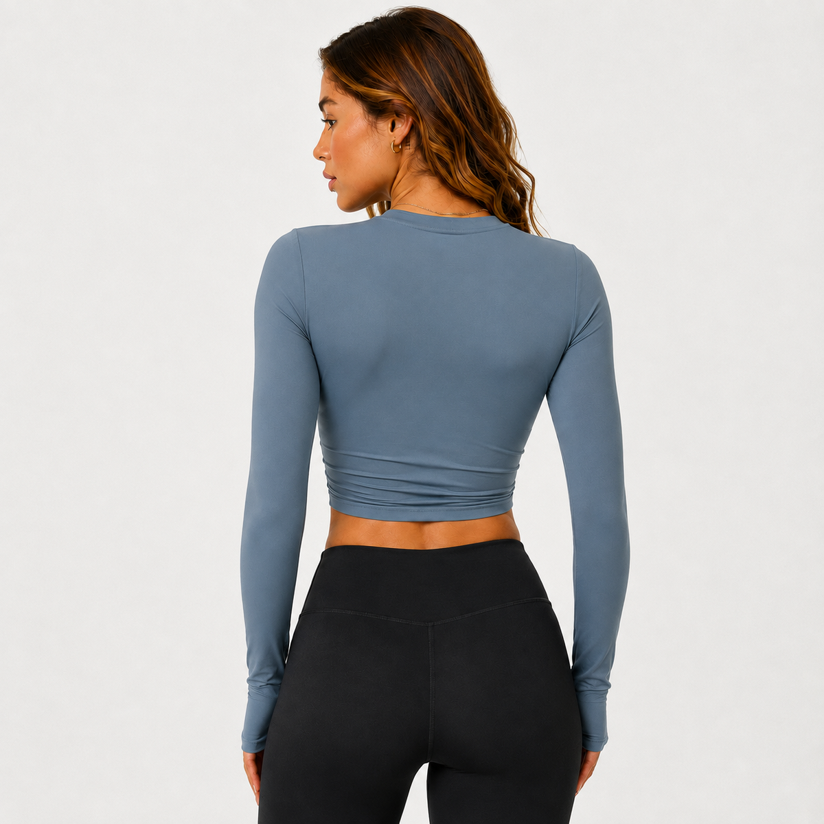 Blusa Crop Mavi - Azul Niebla